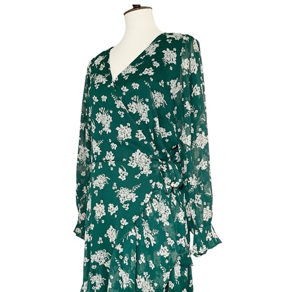 Lauren Conrad Floral Green Maxi Dress Size L - Picture 6 of 6